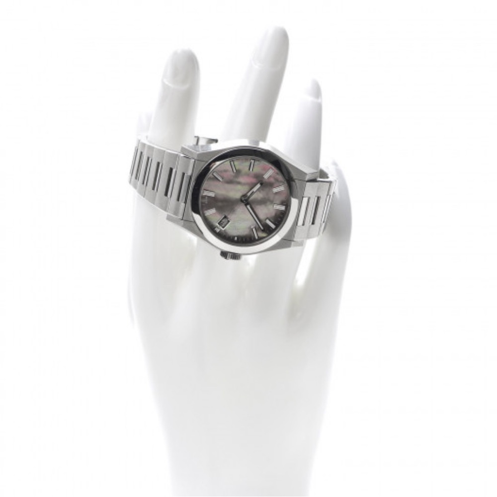 GUCCI Stainless Steel Black Mother of Pearl 115 Pantheon Quartz Watch - Picture 5 of 10